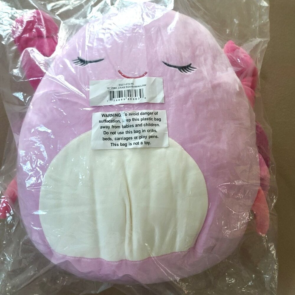 Squishmallows Cailey the Pink Crab 16 Inches Plush Large Kellytoy NWT - Picture 3 of 6